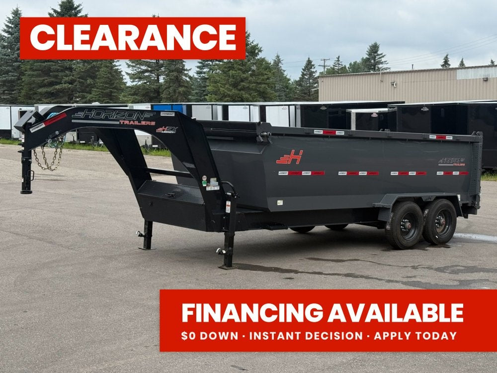 16' HZX GN Dump Trailer 10K Axles 4' High Sides - Gooseneck Dump - Dump Trailers - TrailerSwap