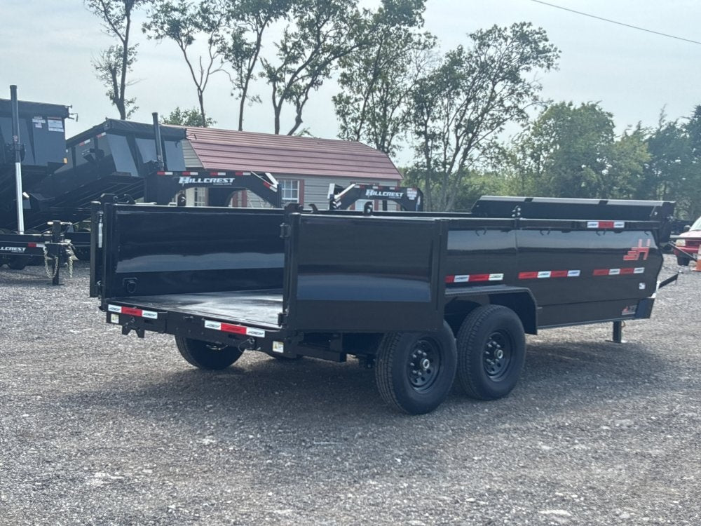 16' LZ7 Dump Trailer 38" Walls - Scissor Lift - 14K GWVR - 14ply Tires - 3 Way Door - Ramps - Bumper Pull Dump - Dump Trailers - TrailerSwap