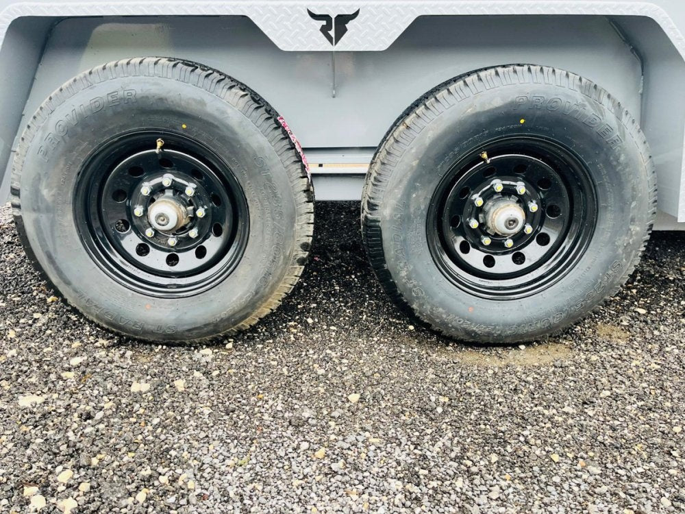 16' Ranch Boss STR Bumper Pull 1/2 Top Livestock Trailer - (2) 7k Axles - Horse Trailers - TrailerSwap