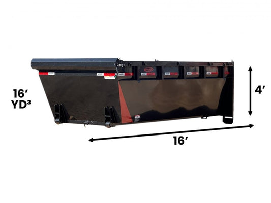 16' Roll Off Bin - 4' Side Wall - 7 Gauge Floor - Roll Off Bin - RO 16x4 Bin - TrailerSwap