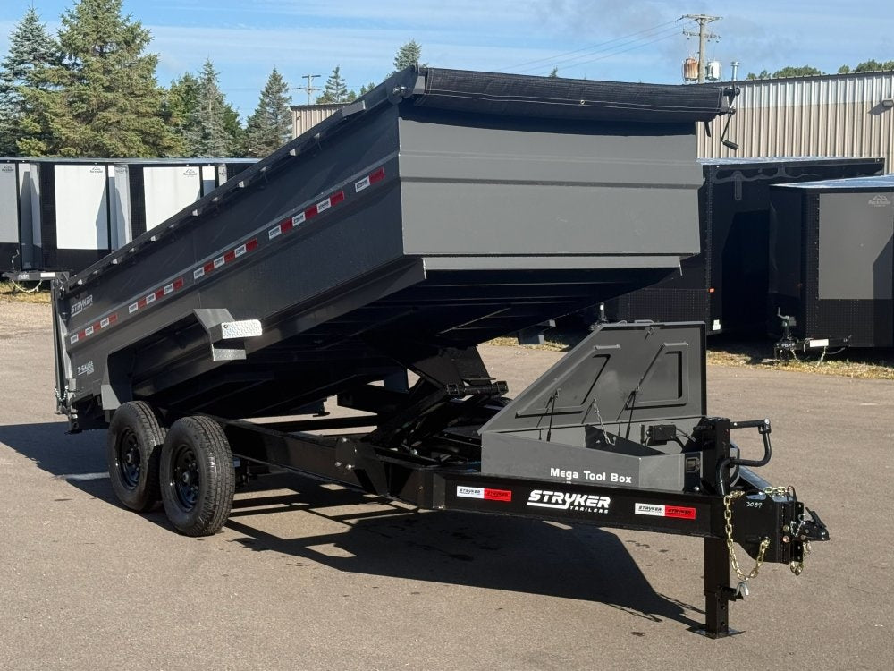 16' SDT Dump Trailer 36" Side Walls - 620 Scissor Lift - 3 Way Gate - Bumper Pull Dump - Dump Trailers - TrailerSwap