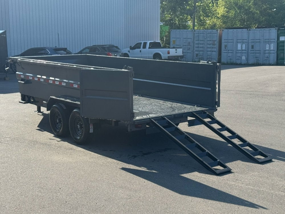16' SDT Dump Trailer 36" Side Walls - 620 Scissor Lift - 3 Way Gate - Bumper Pull Dump - Dump Trailers - TrailerSwap