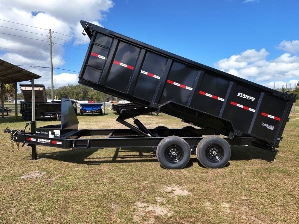 16' SDT Dump Trailer (2) 8K Axles 48" Side Walls - 620 Scissor Lift - 3 Way Gate - Bumper Pull Dump - Dump Trailers - TrailerSwap