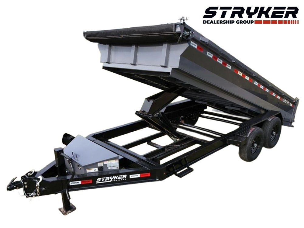 16' Stryker EDT Bumper Pull Dump Trailer 20" Side Walls - (2) 7k Axles - Bumper Pull Dump - Dump Trailers - TrailerSwap