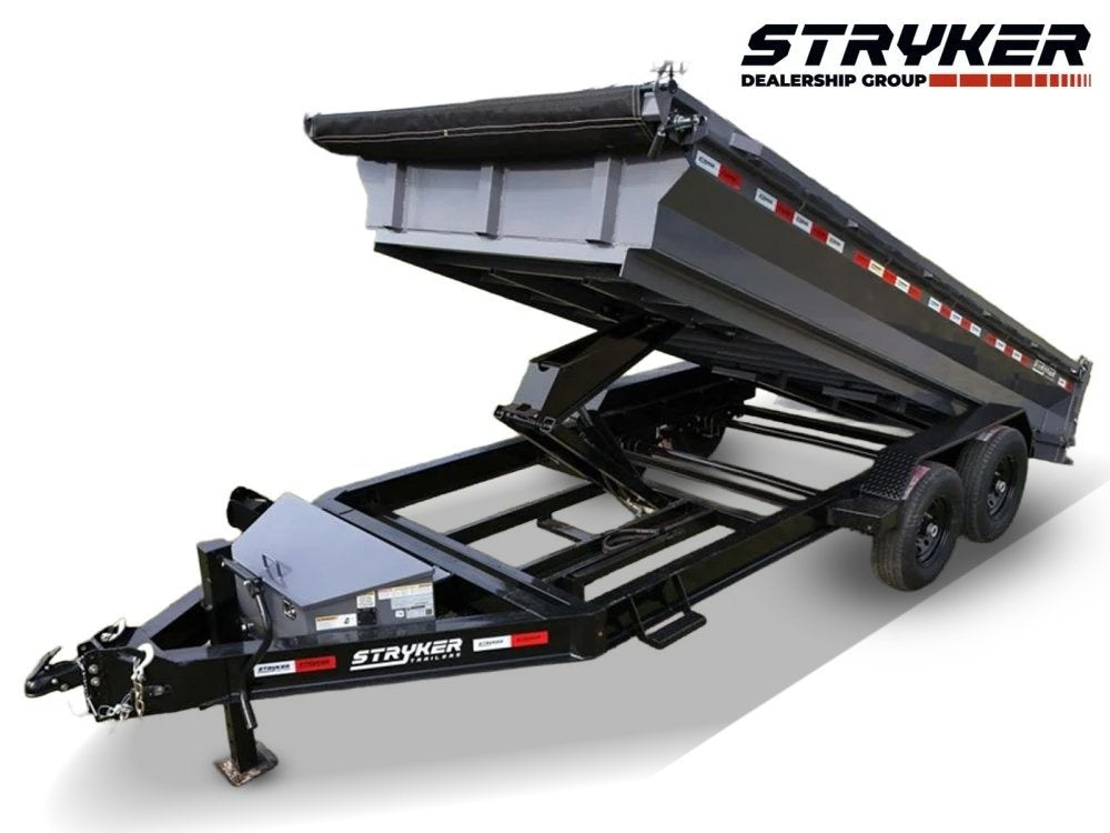 16' Stryker EDT Bumper Pull Dump Trailer 20" Side Walls - (2) 7k Axles - Bumper Pull Dump - Dump Trailers - TrailerSwap