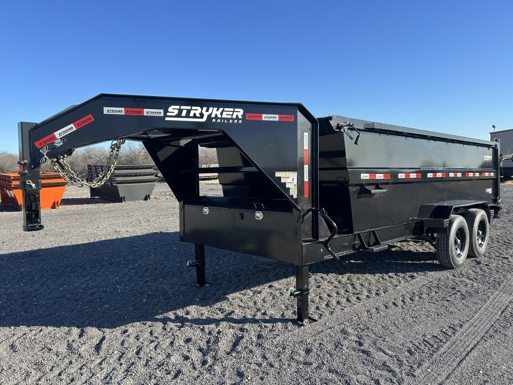 16' Stryker SDT Gooseneck Dump Trailer 48" Side Walls - (2) 7k Axles - Gooseneck Dump - Dump Trailers - TrailerSwap