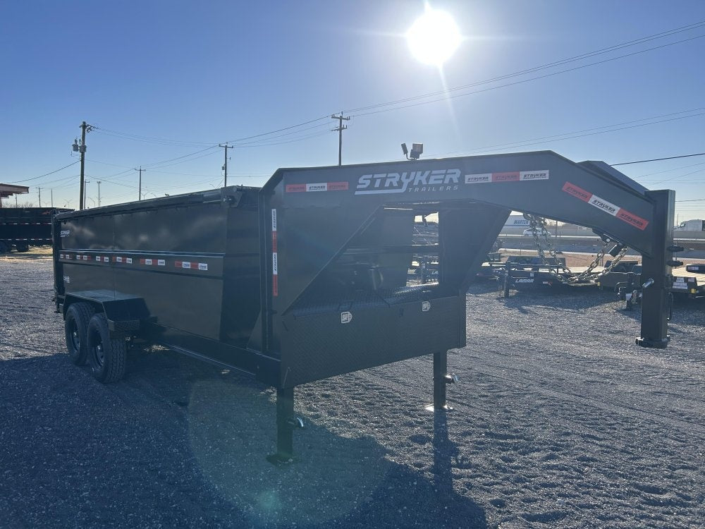 16' Stryker SDT Gooseneck Dump Trailer 48" Side Walls - (2) 7k Axles - Gooseneck Dump - Dump Trailers - TrailerSwap