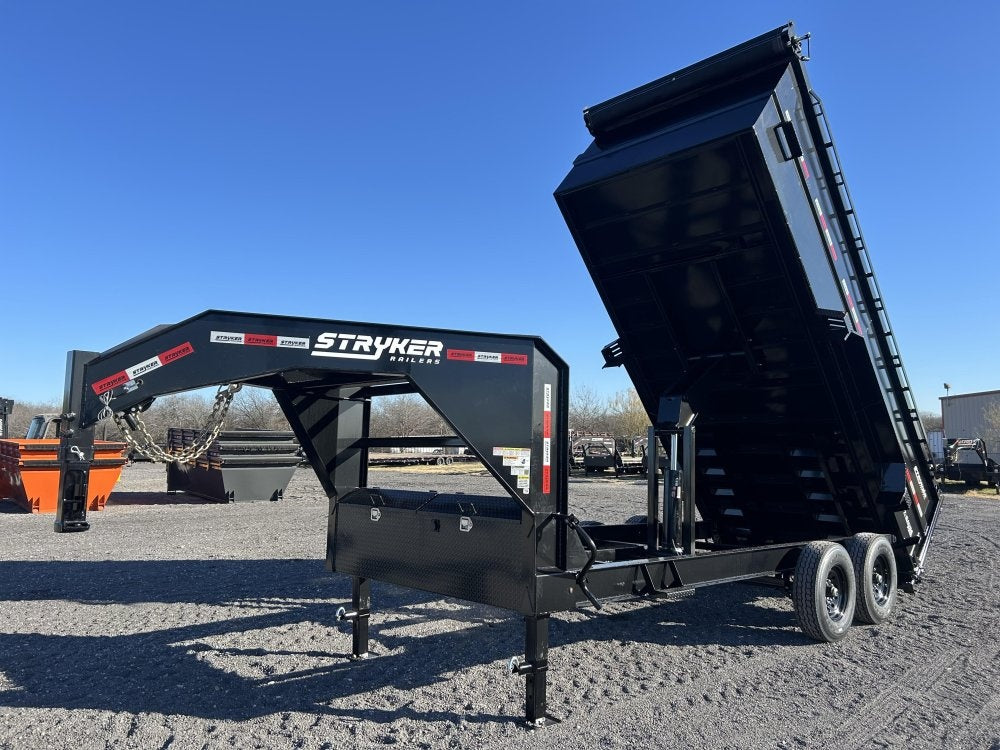 16' Stryker SDT Gooseneck Dump Trailer 48" Side Walls - (2) 7k Axles - Gooseneck Dump - Dump Trailers - TrailerSwap