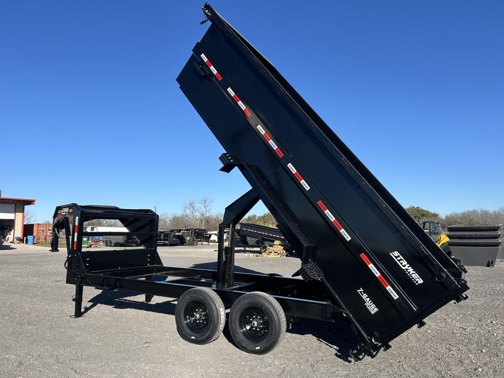 16' Stryker SDT Gooseneck Dump Trailer 48" Side Walls - (2) 7k Axles - Gooseneck Dump - Dump Trailers - TrailerSwap