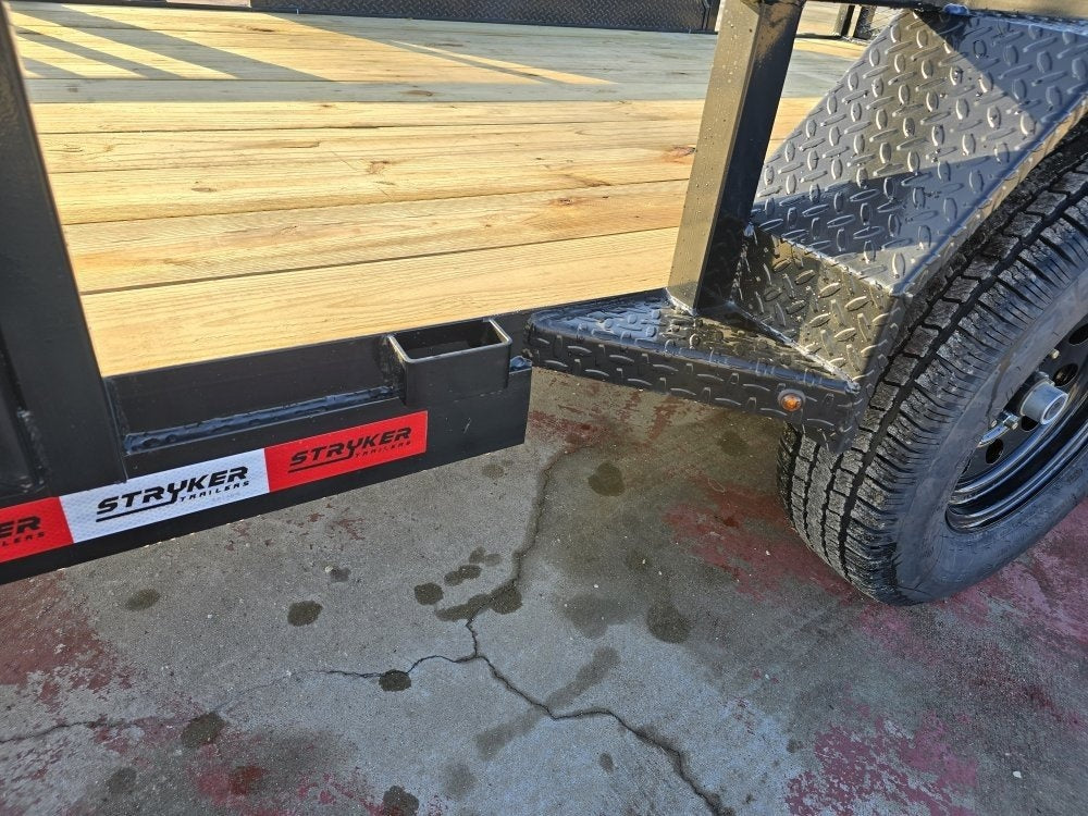 16' Utility Trailer (2) 3.5K Axles, 77" Wide, Side Ramps and 4' Gate - Utility & SXS - TrailerSwap