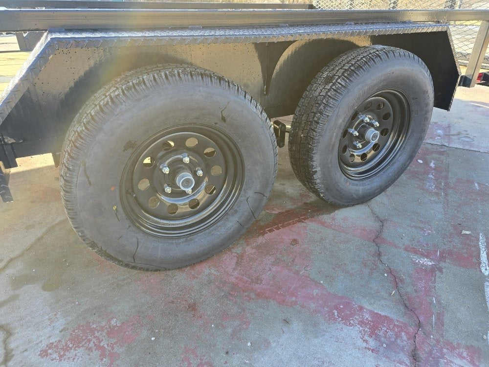 16' Utility Trailer (2) 3.5K Axles, 77" Wide, Side Ramps and 4' Gate - Utility & SXS - TrailerSwap