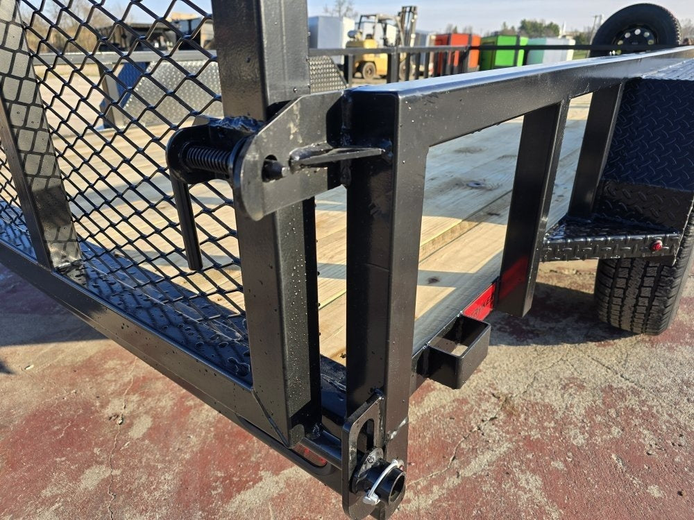 16' Utility Trailer (2) 3.5K Axles, 77" Wide, Side Ramps and 4' Gate - Utility & SXS - TrailerSwap