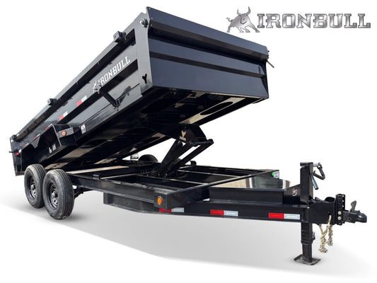 16' x 83" Iron Bull DTB Bumper Pull Dump Trailer 24" Side Walls - (2) 7,000 lb Axles - Bumper Pull Dump - Dump Trailers - TrailerSwap