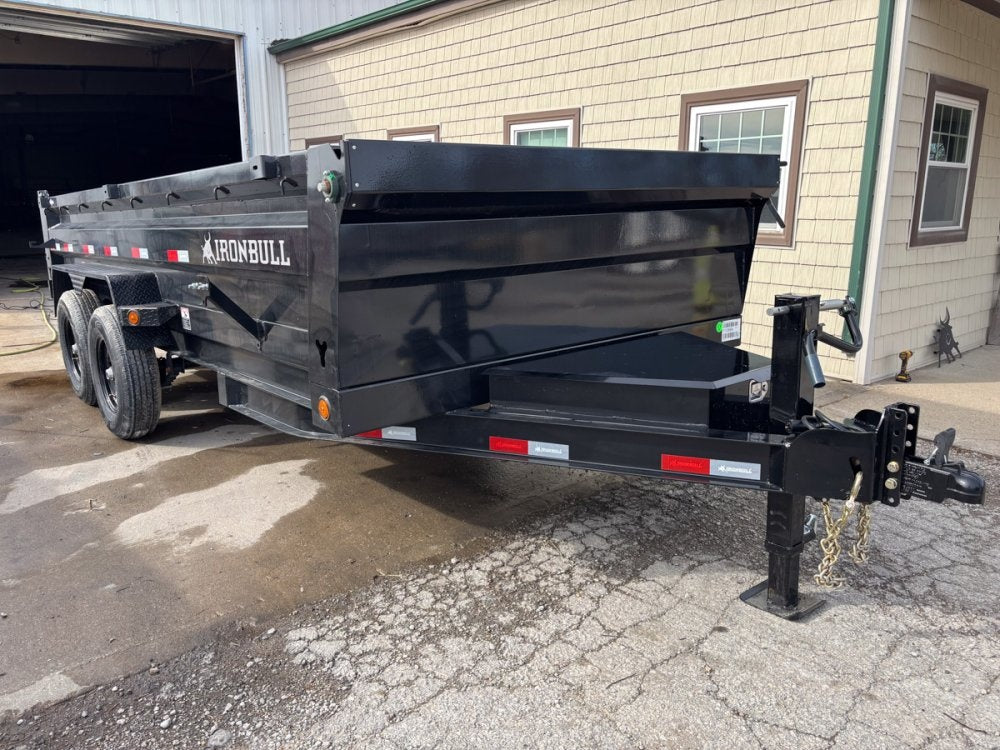 16' x 83" Iron Bull DTB Bumper Pull Dump Trailer 24" Side Walls - (2) 7,000 lb Axles - Bumper Pull Dump - Dump Trailers - TrailerSwap