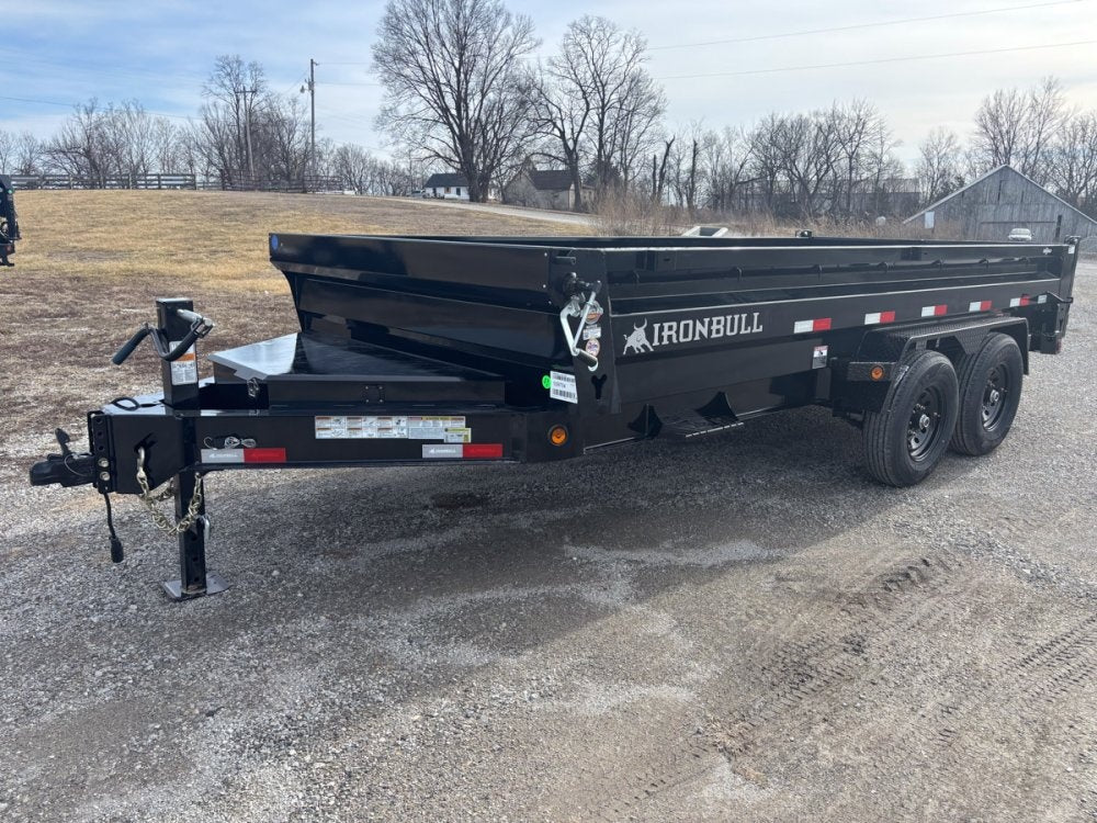 16' x 83" Iron Bull DWB Bumper Pull Dump Trailer 24" Side Walls - (2) 7,000 lb Axles - Bumper Pull Dump - Dump Trailers - TrailerSwap