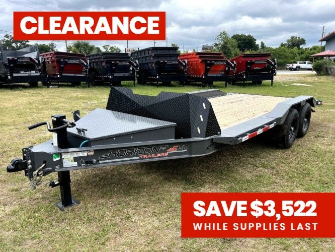 18' EHZ BP Equipment Trailer 2 - 7k Axles Slide in Ramps Drive Over Fenders - Low Profile Equipment Trailers - TrailerSwap