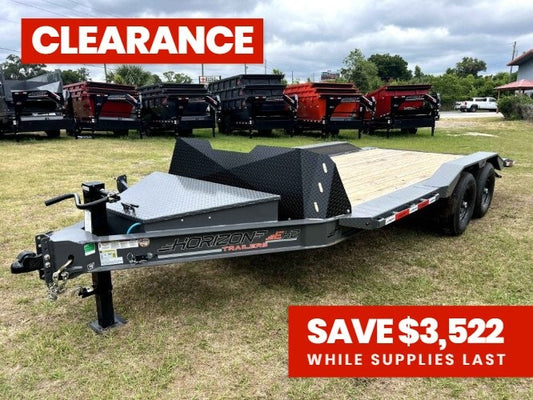 18' EHZ BP Equipment Trailer 2 - 7k Axles Slide in Ramps Drive Over Fenders - Low Profile Equipment Trailers - TrailerSwap