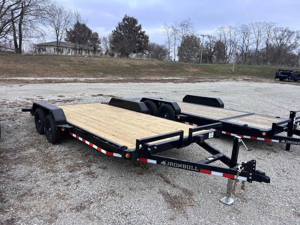 18' Iron Bull EWB Bumper Pull Equipment Trailer Slide In Ramps - (2) 3,500 lb Axles - Equipment Trailers - TrailerSwap