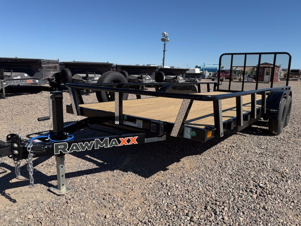 18' UTX Bumper Pull Utility (2) 3.5k Axles, 4' Mesh Flip Ramp - Utility & SXS - TrailerSwap