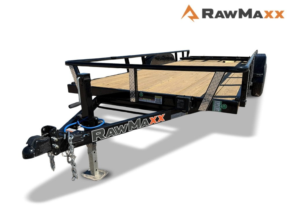 18' UTX Bumper Pull Utility (2) 3.5k Axles, 4' Mesh Flip Ramp - Utility & SXS - TrailerSwap