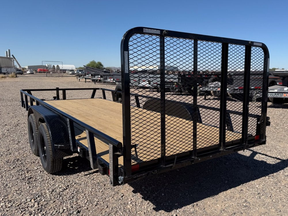 18' UTX Bumper Pull Utility (2) 3.5k Axles, 4' Mesh Flip Ramp - Utility & SXS - TrailerSwap