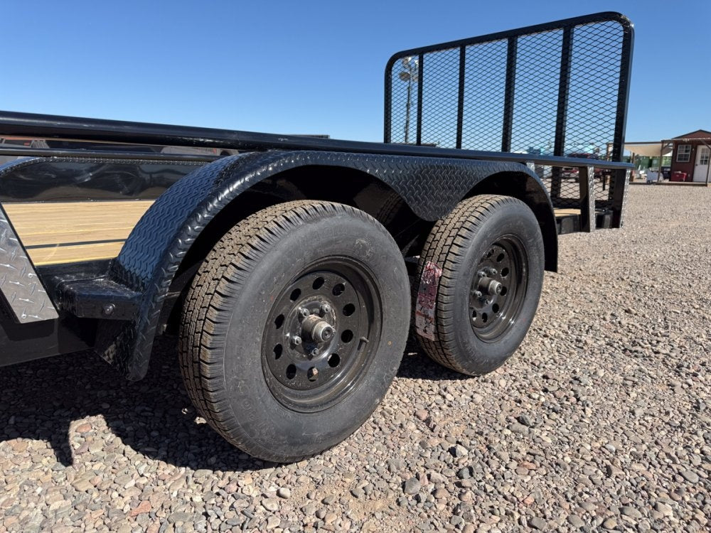 18' UTX Bumper Pull Utility (2) 3.5k Axles, 4' Mesh Flip Ramp - Utility & SXS - TrailerSwap