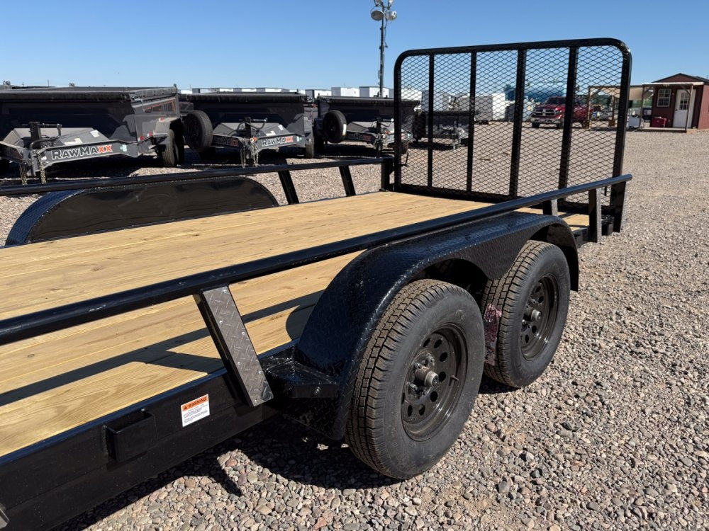 18' UTX Bumper Pull Utility (2) 3.5k Axles, 4' Mesh Flip Ramp - Utility & SXS - TrailerSwap