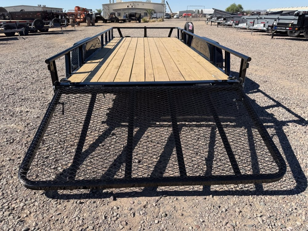 18' UTX Bumper Pull Utility (2) 3.5k Axles, 4' Mesh Flip Ramp - Utility & SXS - TrailerSwap