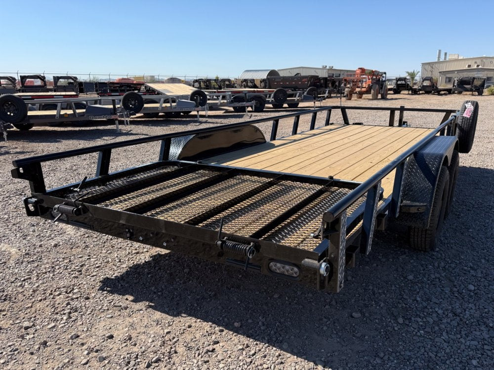 18' UTX Bumper Pull Utility (2) 3.5k Axles, 4' Mesh Flip Ramp - Utility & SXS - TrailerSwap