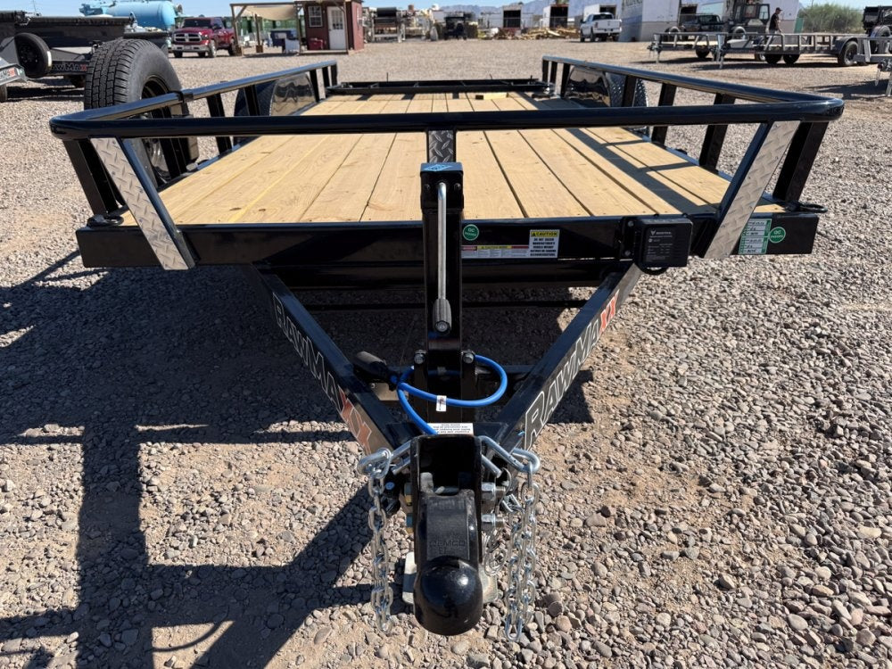 18' UTX Bumper Pull Utility (2) 3.5k Axles, 4' Mesh Flip Ramp - Utility & SXS - TrailerSwap