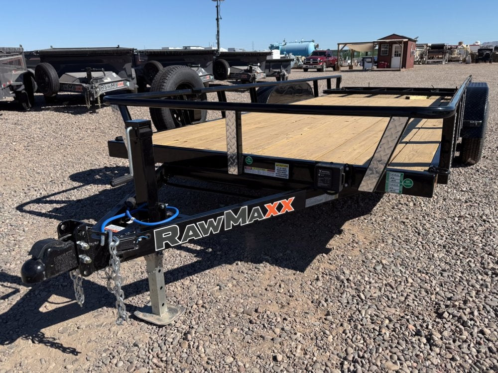 18' UTX Bumper Pull Utility (2) 3.5k Axles, 4' Mesh Flip Ramp - Utility & SXS - TrailerSwap