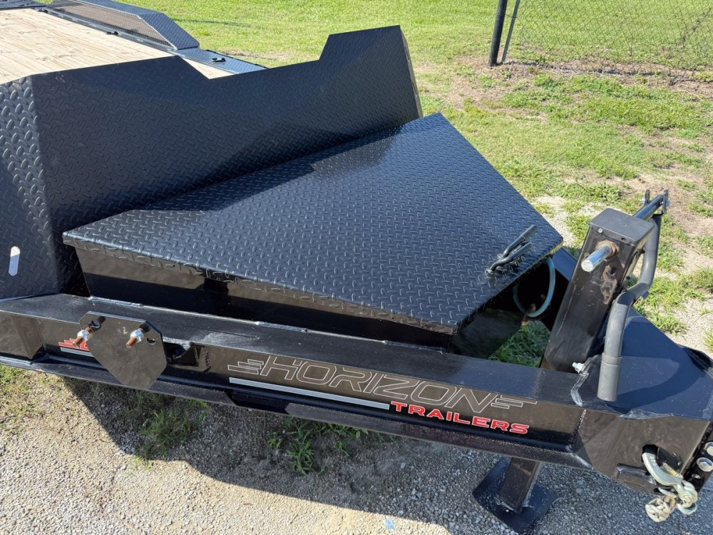 20' Horizon EHZ Bumper Pull Equipment Trailer Mega Ramps - (2) 7K Axles - Low Profile Equipment Trailers - TrailerSwap