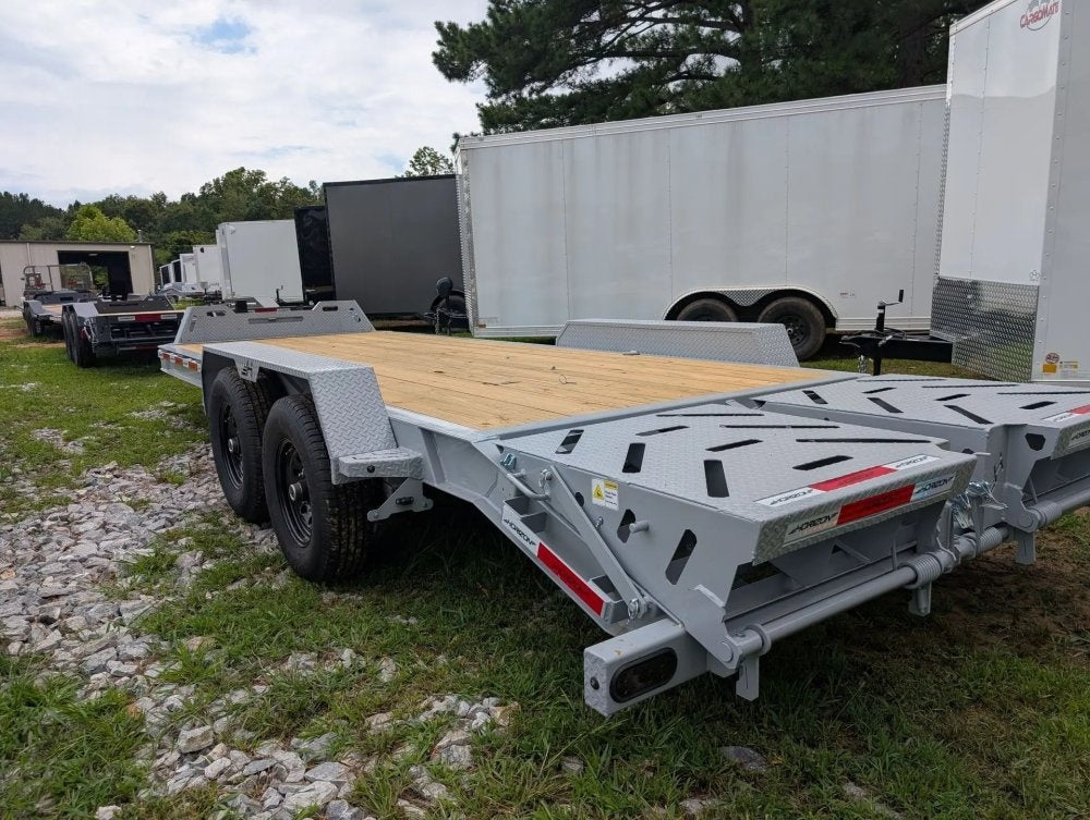 20' Horizon EHZ Bumper Pull Equipment Trailer Mega Ramps - (2) 7K Axles - Low Profile Equipment Trailers - TrailerSwap