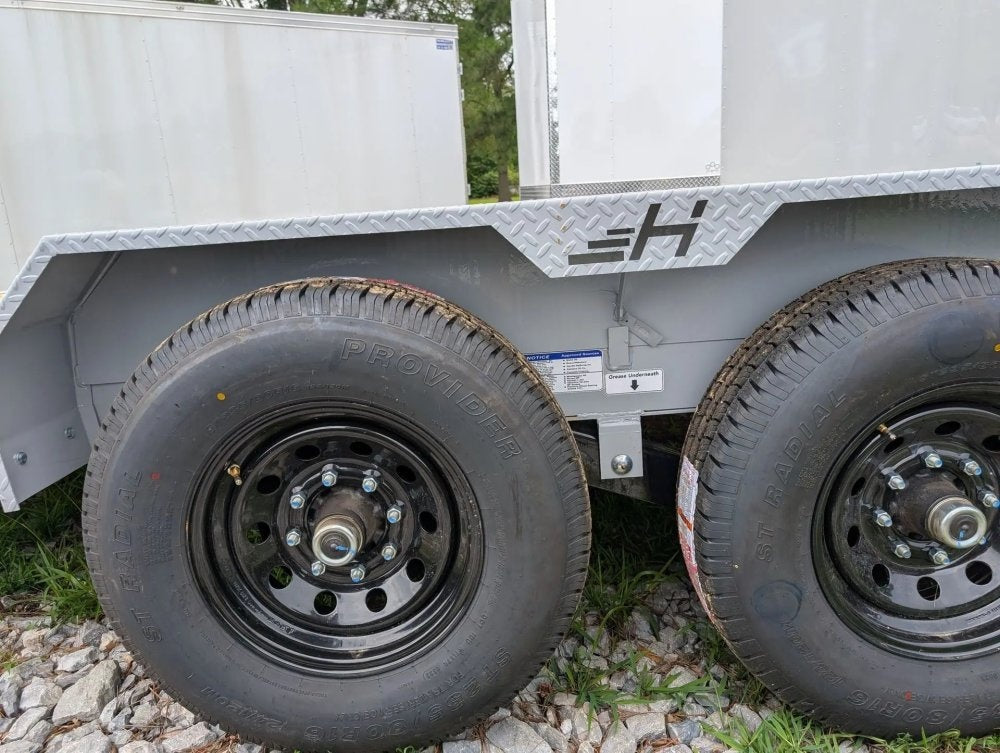 20' Horizon EHZ Bumper Pull Equipment Trailer Mega Ramps - (2) 7K Axles - Low Profile Equipment Trailers - TrailerSwap
