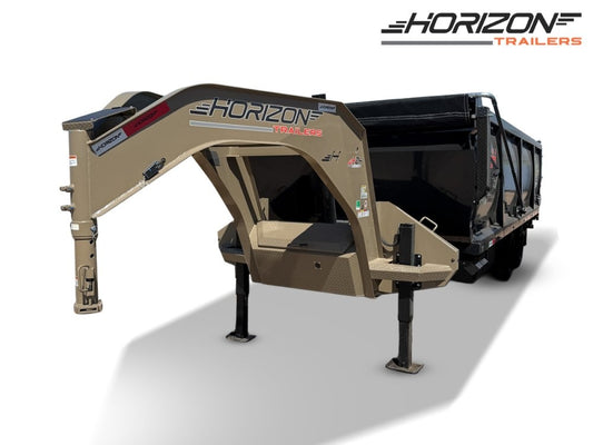 20 Horizon HZH Gooseneck Dump Trailer 48" Side Walls Hydraulic Jacks - (2) 12k Axles - Dump Trailers - TrailerSwap