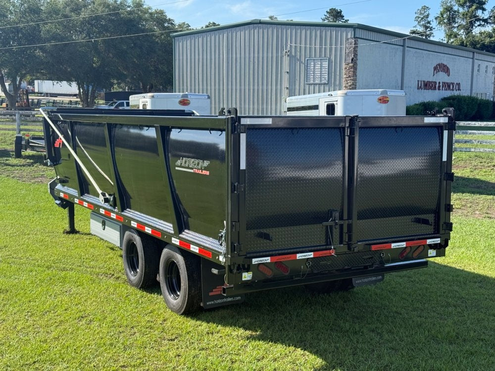 20 Horizon HZH Gooseneck Dump Trailer 48" Side Walls Hydraulic Jacks - (2) 12K Axles - Gooseneck Dump - TrailerSwap