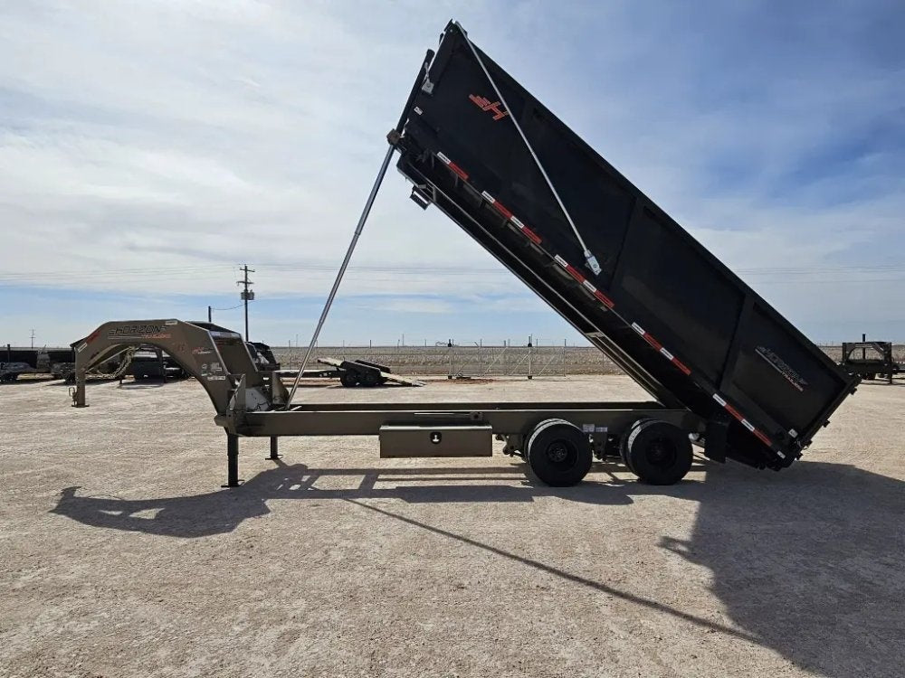 20 Horizon HZH Gooseneck Dump Trailer 48" Side Walls Hydraulic Jacks Telescopic - (2) 10K Axles - Gooseneck Dump - TrailerSwap