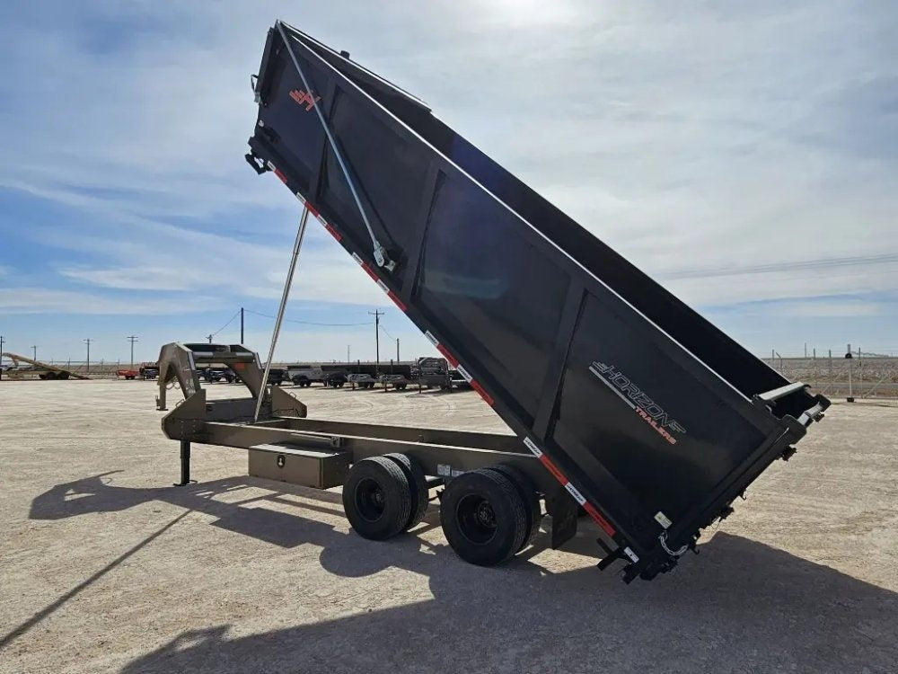 20 Horizon HZH Gooseneck Dump Trailer 48" Side Walls Hydraulic Jacks Telescopic - (2) 10K Axles - Gooseneck Dump - TrailerSwap