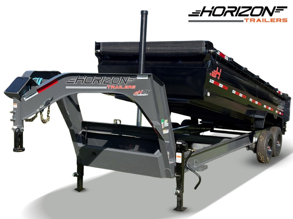 20' Horizon HZX Gooseneck Dump Trailer 36" Side Walls - (2) 10K Axles - Gooseneck Dump - TrailerSwap