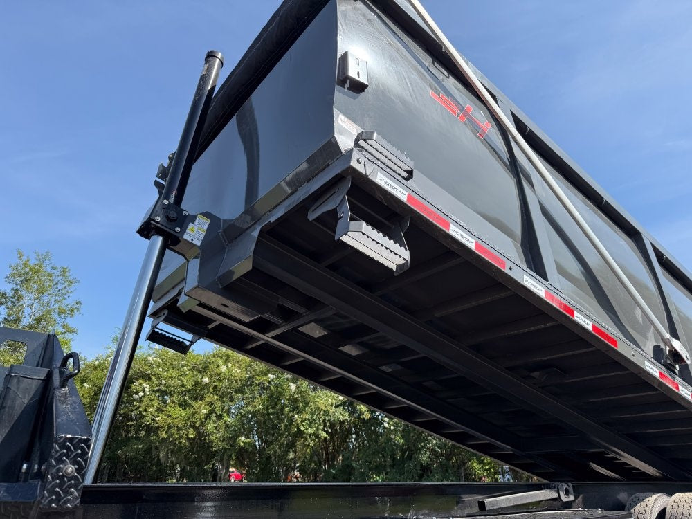 20' HZH GN Dump Trailer w/ 4' Walls (2) 10k Axles, 3-Way Door, Hydraulic Jacks - Gooseneck Dump - Dump Trailers - TrailerSwap