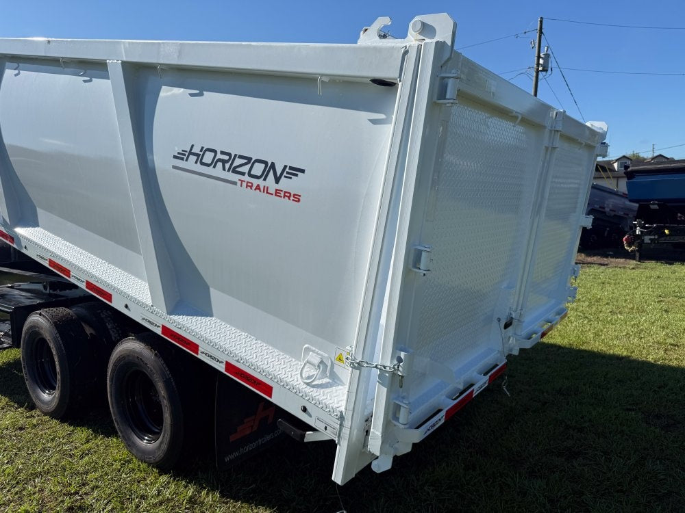 20' HZH GN Dump Trailer w/ 4' Walls (2) 10k Axles, 3-Way Door, Hydraulic Jacks - Gooseneck Dump - Dump Trailers - TrailerSwap