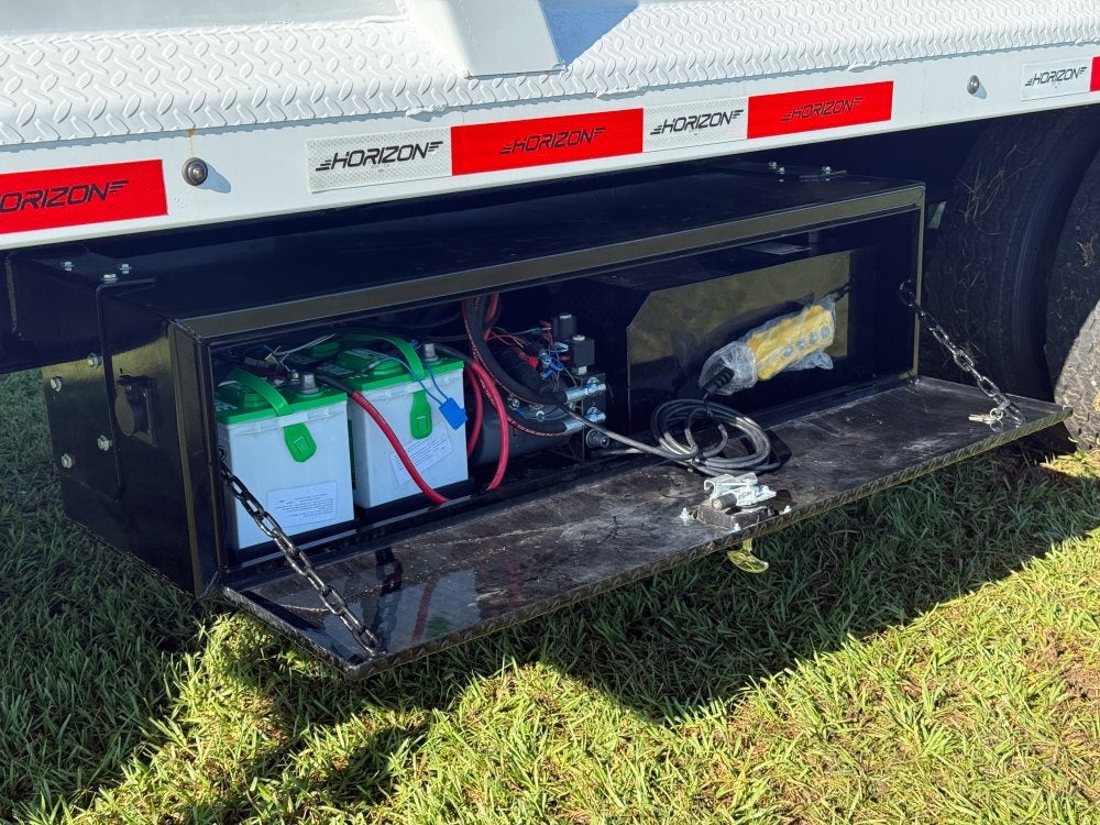 20' HZH GN Dump Trailer w/ 4' Walls (2) 10k Axles, 3-Way Door, Hydraulic Jacks - Gooseneck Dump - Dump Trailers - TrailerSwap