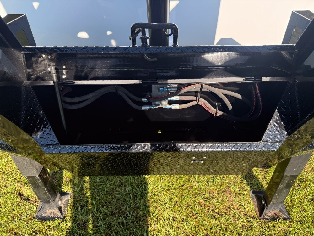 20' HZH GN Dump Trailer w/ 4' Walls (2) 10k Axles, 3-Way Door, Hydraulic Jacks - Gooseneck Dump - Dump Trailers - TrailerSwap