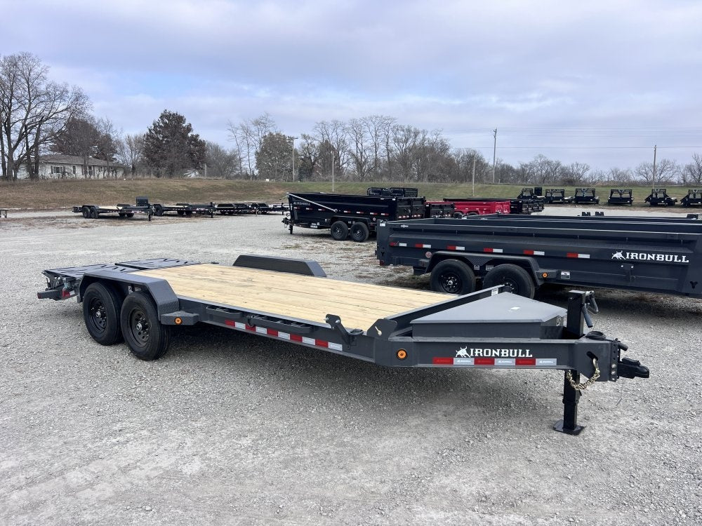 20' Iron Bull EWB Bumper Pull Equipment Trailer Mega Ramps - (2) 7,000 lb Axles - Equipment Trailers - TrailerSwap