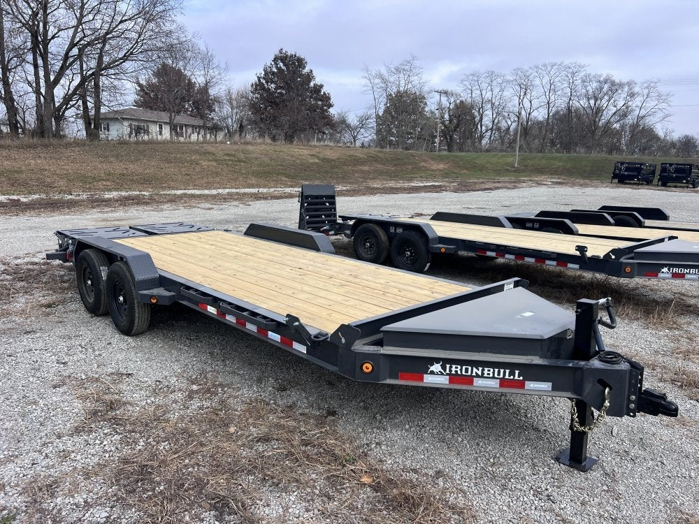 20' Iron Bull EWB Bumper Pull Equipment Trailer Mega Ramps - (2) 7,000 lb Axles - Equipment Trailers - TrailerSwap