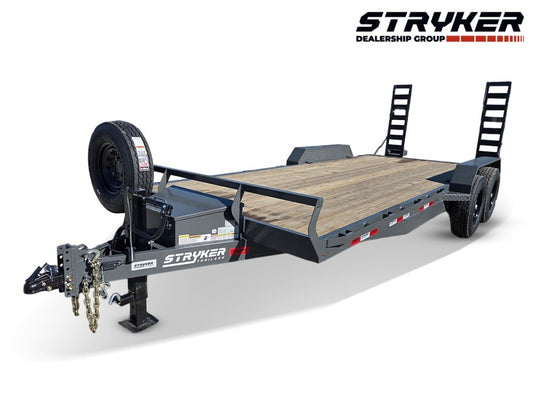 20' Stryker SET Bumper Pull Equipment Trailer Stand Up Ramps - (2) 7K Axles - Low Profile Equipment Trailers - TrailerSwap