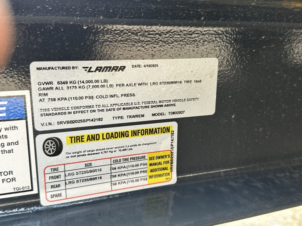 20' Tilt Trailer Lamar (2) 7K Axles 14K GVWR 10K Payload - Equipment Tilt - TrailerSwap