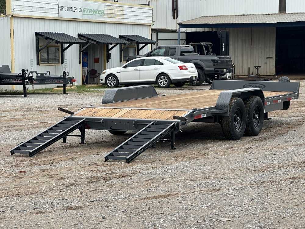 20' ERH Equipment Trailer (2) 7K Axles, Stand Up Ramps 010505
