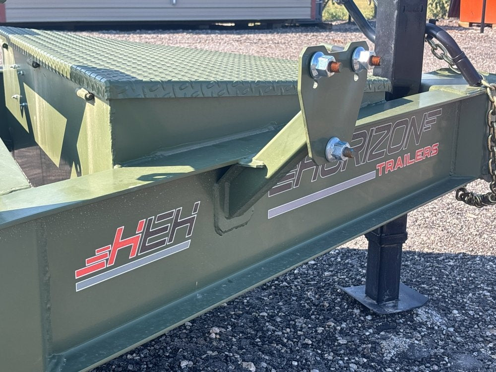 22' HEH Equipment Trailer (2) 10K Axles, Drive Over Fenders, 3' Dove W/ Mountain Ramps - Low Profile Equipment Trailers - TrailerSwap