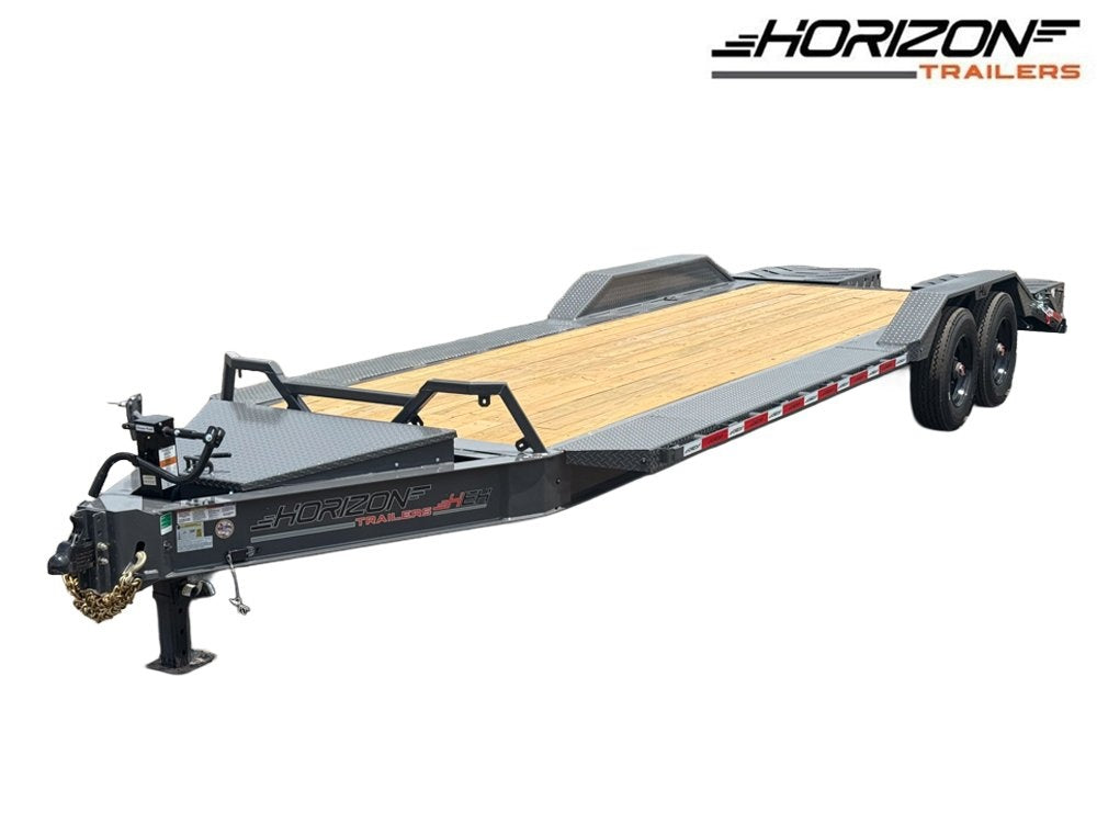 22' HEH Equipment Trailer (2) 10K Axles, Drive Over Fenders, 3' Dove W/ Mountain Ramps - Equipment Trailers - TrailerSwap